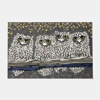 Night Owl Bird, Funny Bird Doormat, Bird Lover Mat