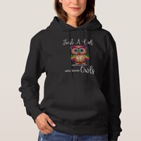 Just A Girl Who Loves Owls Rainbow Cute Adorable O Hoodie