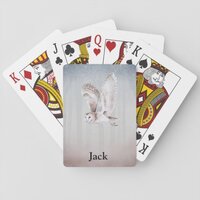 Barn Owl in a Misty Forest Playing Cards