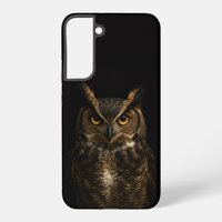 Black 4 Luxe Galaxy S22 Plus Case, Golden Eye Owl Samsung Galaxy S22+ Case