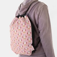 Cute Pink Baby Girl Owl Patterned Drawstring Bag