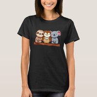 Cute Sloth Owl Koala Sleeping Animal Lover Kids Wo T-Shirt
