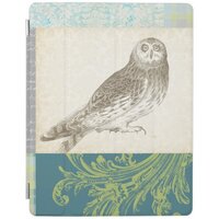Grey Owl on Pattern Background iPad Smart Cover