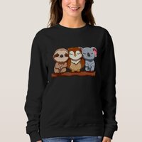 Cute Sloth Owl Koala Sleeping Animal Lover Kids Wo Sweatshirt