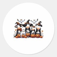 Ghost Owls Cows Halloween Animals Cow Lover Spooky Classic Round Sticker