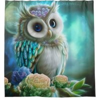 Cuddly Cutie Owl Shower Curtain