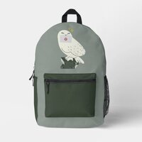 Hedwig With Letter Whimsical Drawing Printed Backpack