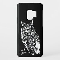 Black and White Owl Art Case-Mate Samsung Galaxy S9 Case