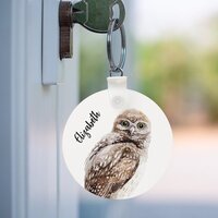 Owl bird name keychain