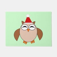 Cute Christmas Owl Door Mat