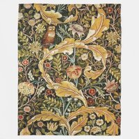 William Morris Owl an Acanthus Fleece Blanket