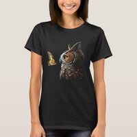 Owl with butterfly owl  night owl bird T-Shirt