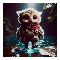 Fantasy Cute Owl Adventurer Water Poster
