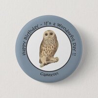 Barred Owl - Birthday or Other Party Themed Event Button