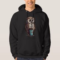 Cute Owl Coffee Bird Animal Sleepy Morning Owls Hoodie