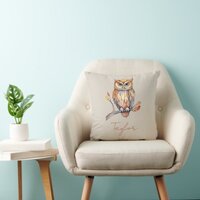 Personalized Owl Throw Pillow