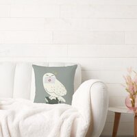 Hedwig With Letter Whimsical Drawing Throw Pillow