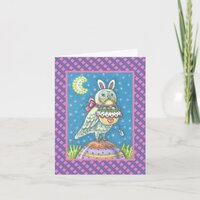 MAGIC OWL & EASTER BASKET GREETING CARD Verse