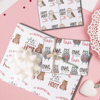 Valentine's Day Owls Cute Wrapping Paper Sheets
