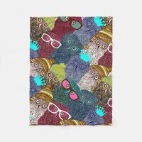 Owl in crown fleece blanket