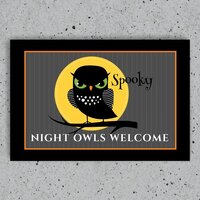 Spooky Owl Full Moon Halloween Doormat