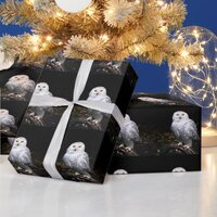 Majestic winter snowy owl wrapping paper