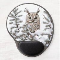 Owl in Snow Gel Mouse Pad