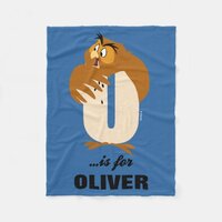 O is for Owl | Add Your Name Fleece Blanket