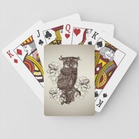 Golden Owl Cream Orchids Poker Cards