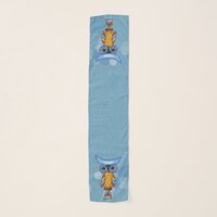 Whimsical Colorful Owls Big Blue Eyes on Circles Scarf