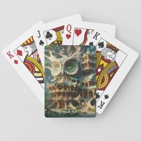 Fantasy Cute Owl Tree House  Poker Cards