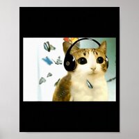 Cat Owl Funny Cursed Internet Trendy Meme Funny Me Poster