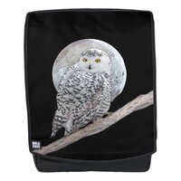 Snowy Owl and Moon Painting - Original Bird Art Backpack