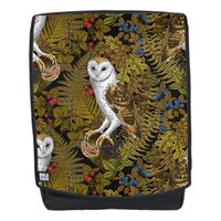 Owls, ferns, oak and berries 2 backpack