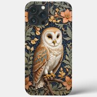 Beautiful Vintage Barn Owl William Morris Inspired iPhone 13 Pro Max Case