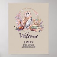 Magic Owl Welcome Baby Shower Poster