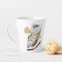 Midnight Great Horned Owl Latte Mug