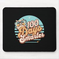 100 Days Smarter Owl Retro Teacher Kids 100 Days O Mouse Pad