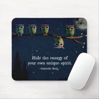 Owl That's Different With Unique Quote Collage Mouse Pad