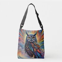 Colorful Fantasy Owl Crossbody Bag