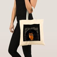 Whimsical Boho Owl & Tropical Monstera Leaf Tote Bag