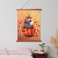 Cute Wildlife Of An Owl's : Autumn's forest  Hanging Tapestry