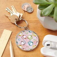 Cute Owls, Owl Pattern, Colorful Owls, Baby Owls Keychain
