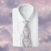 Pastel Purple Oracle Owl Pattern Neck Tie