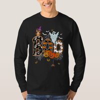 Boo Creepy Owl Pumpkin Ghost  Halloween Costume T-Shirt