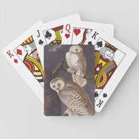 Audubon Snowy White Owls on a Dark Cloudy Night Playing Cards