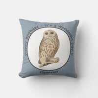 Barred Owl - Birthday or Other Party Themed Event Throw Pillow