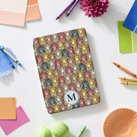 Colourful Boho Woodland Owl Pattern & Monogram iPad Pro Cover