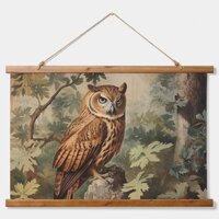 Majestic Owl in a Forest Hanging Tapestry