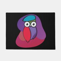Colorful French Artist Owl Doormat